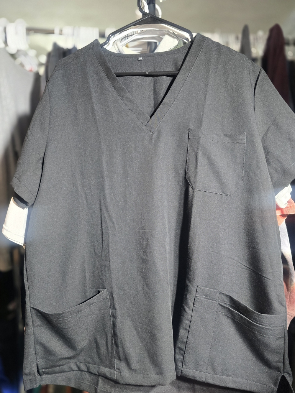 Black 2 Pocket Scrub Top